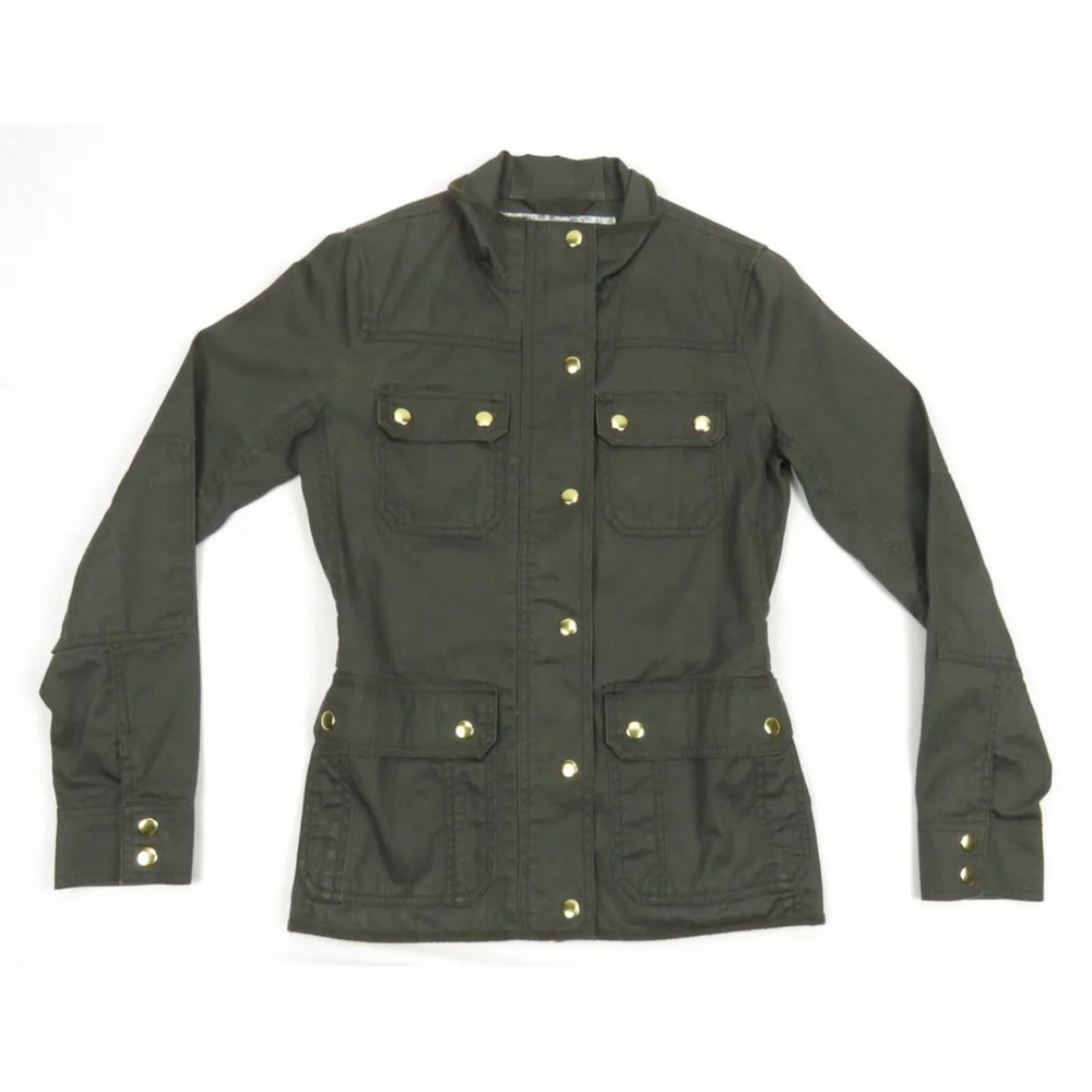 NWOT J Crew Relaxed Boyfriend Field Utility Womens Full Zip Snap Jacket XXS